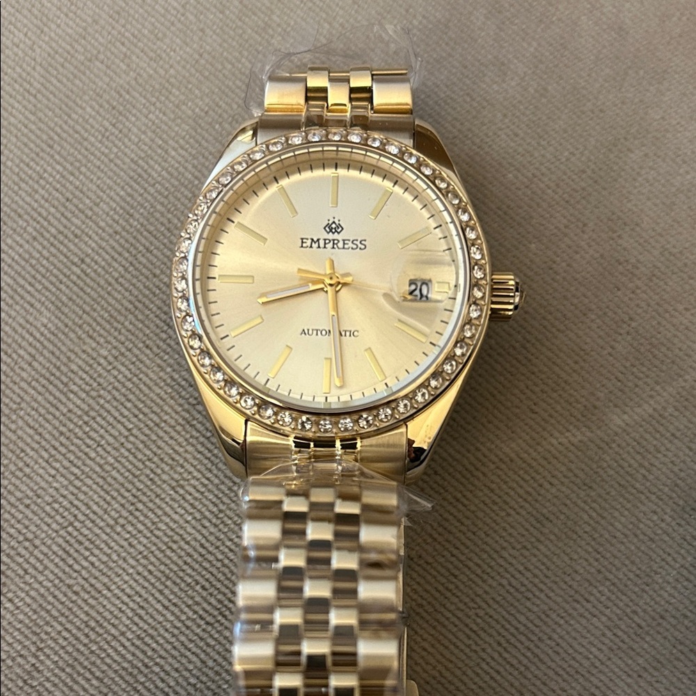 Empress Gold Watch with Crystal Accents